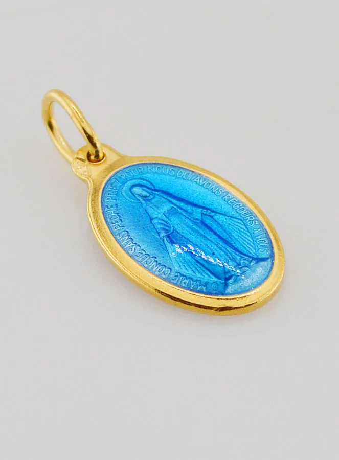 Miraculous Medal Blue Enamel - 17mm (pic 3)