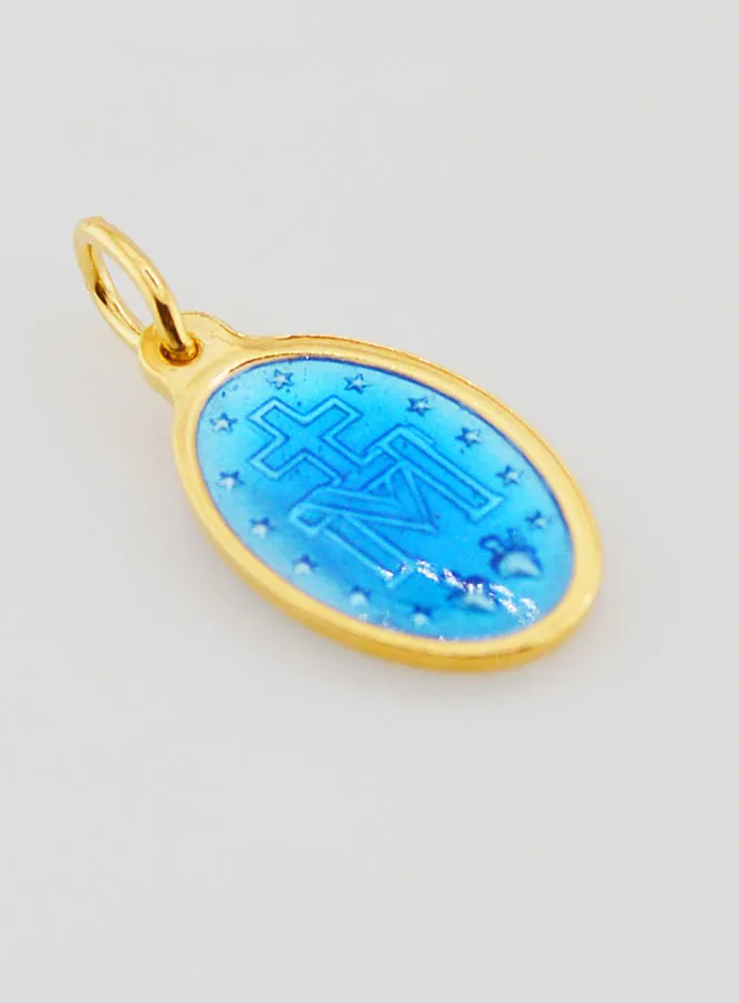 Miraculous Medal Blue Enamel - 17mm (pic 4)