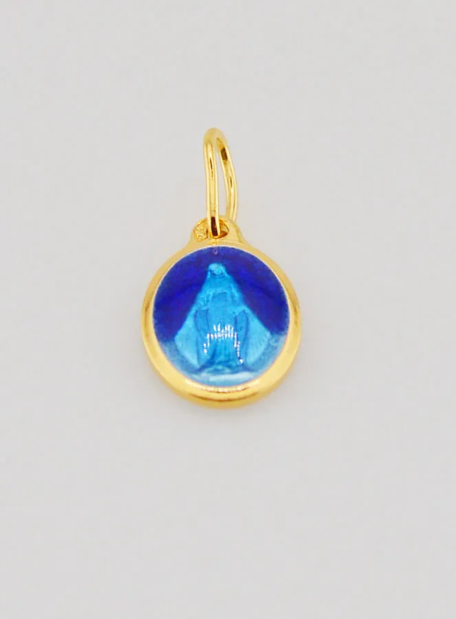 Miraculous Medal Blue Enamel - 10mm (pic 2)