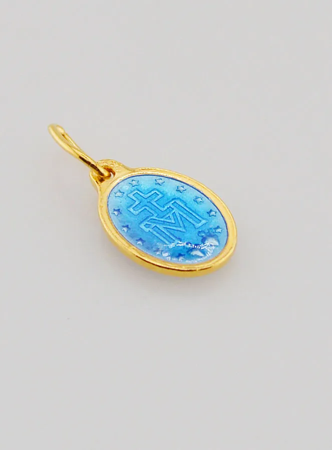 Miraculous Medal Blue Enamel - 10mm (pic 4)
