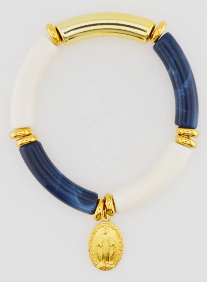 Religious Bracelet Miraculous Medal - Dark Blue (pic 1)