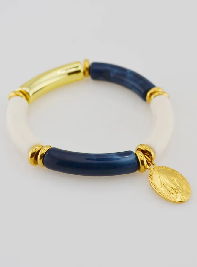 Religious Bracelet Miraculous Medal - Dark Blue (pic 3)