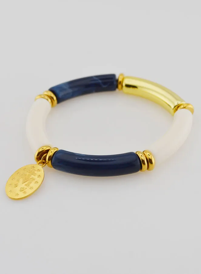 Religious Bracelet Miraculous Medal - Dark Blue (pic 4)