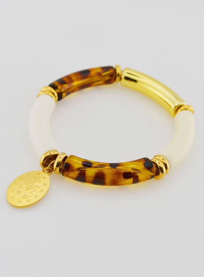 Religious Bracelet Miraculous Medal - Leopard Print (pic 3)