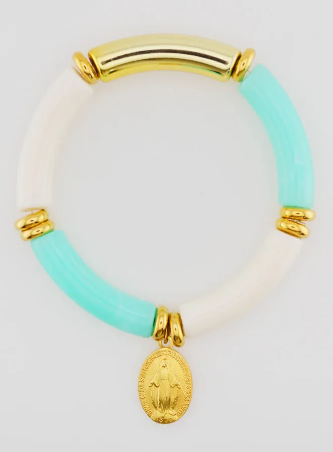Religious Bracelet Miraculous Medal - Turquoise (pic 1)