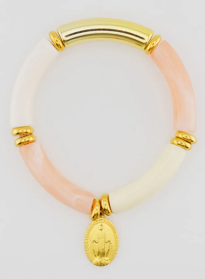 Religious Bracelet Miraculous Medal - Pink (pic 1)