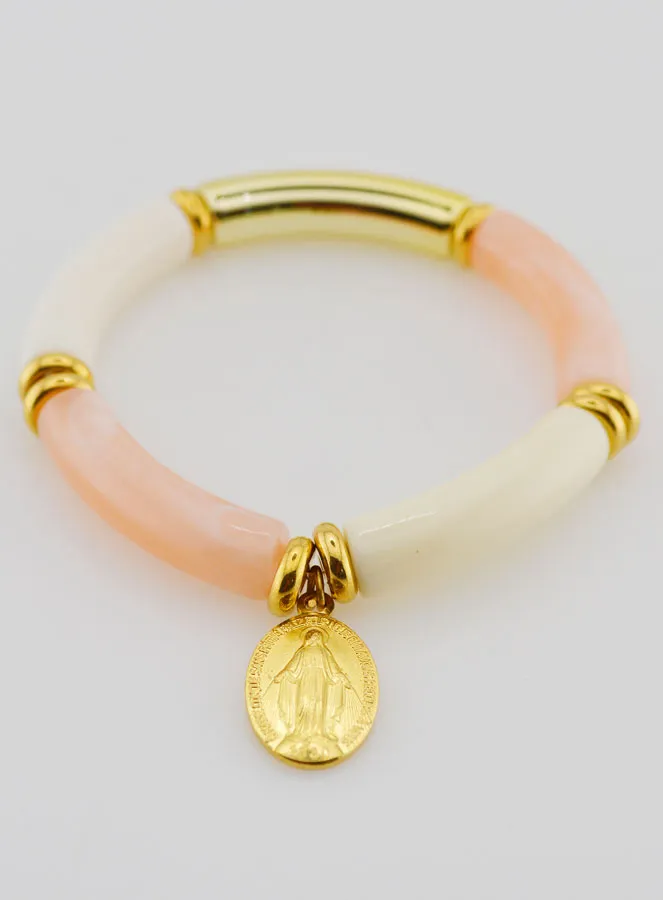 Religious Bracelet Miraculous Medal - Pink (pic 2)