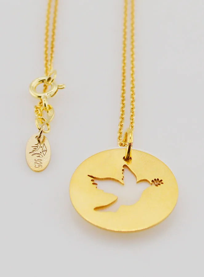 Holy Spirit Necklace - Gold Plated and Mother-of-Pearl (pic 2)