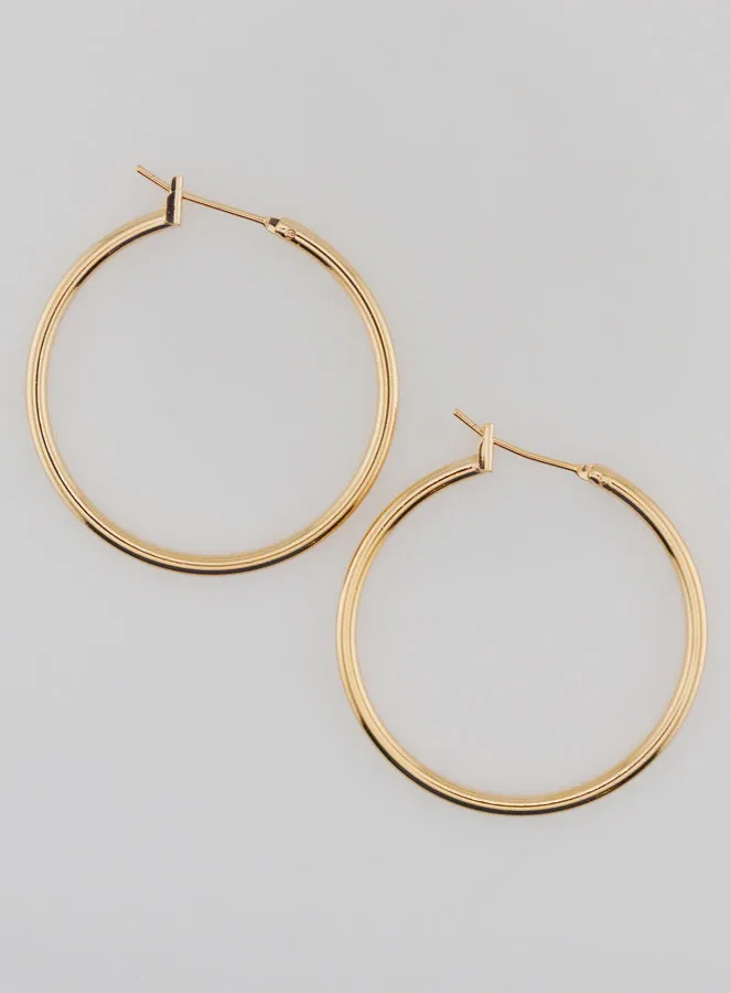 Gold-Plated Creole Earrings 2mm - 30mm (pic 1)