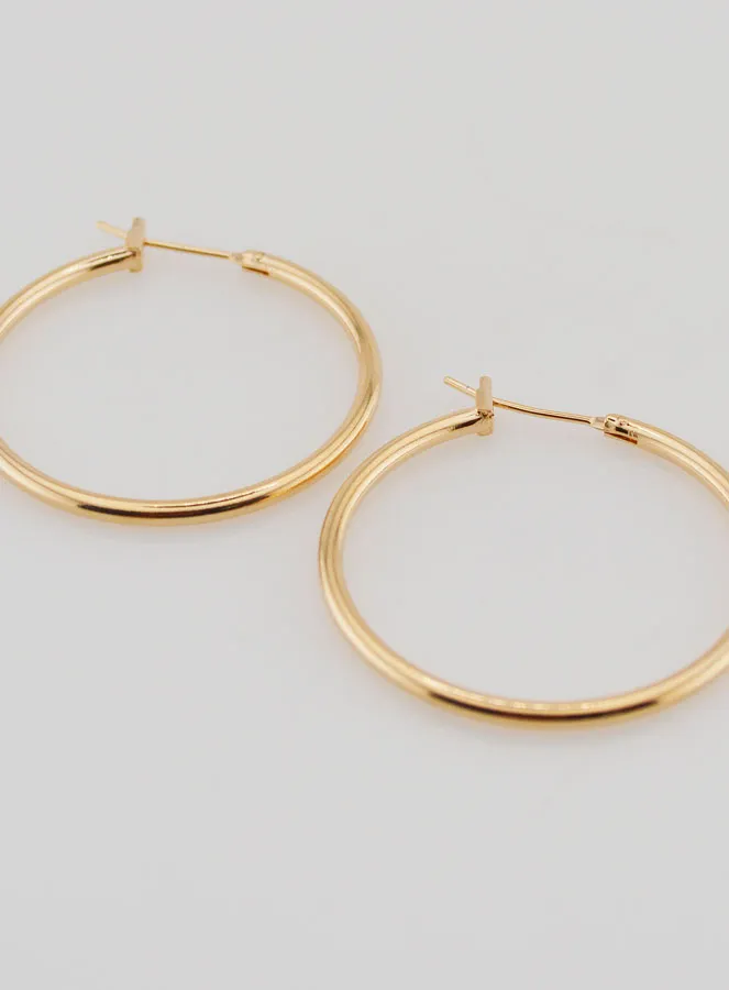 Gold-Plated Creole Earrings 2mm - 30mm (pic 2)