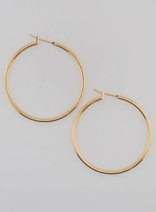 Gold-Plated Creole Earrings 2mm - 40mm (pic 1)