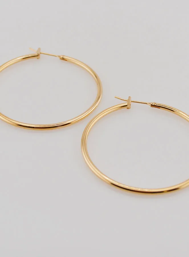 Gold-Plated Creole Earrings 2mm - 40mm (pic 2)