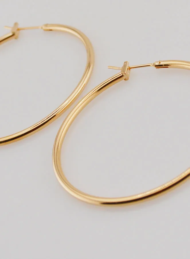 Gold-Plated Creole Earrings 2mm - 40mm (pic 4)