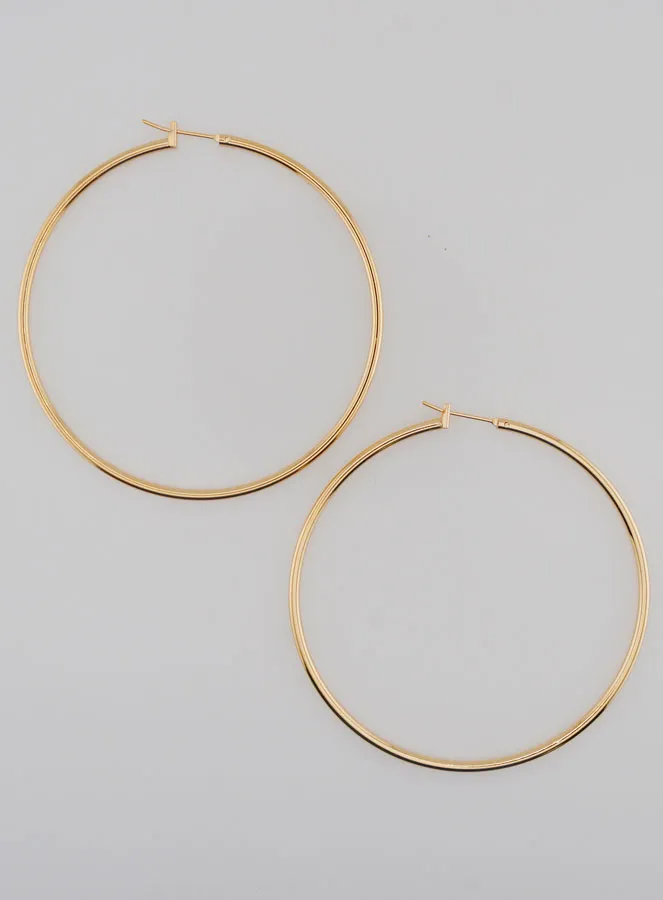 Gold-Plated Creole Earrings 2mm - 60mm (pic 1)