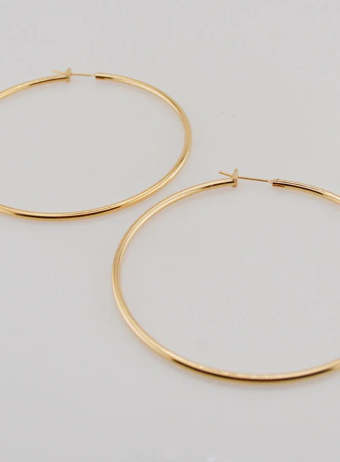 Gold-Plated Creole Earrings 2mm - 60mm (pic 2)