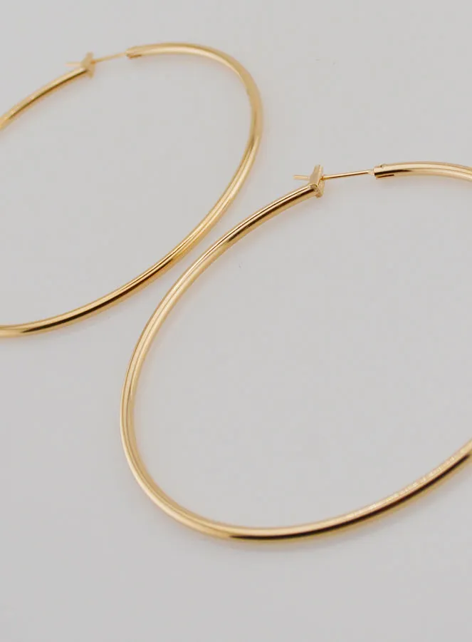 Gold-Plated Creole Earrings 2mm - 60mm (pic 4)