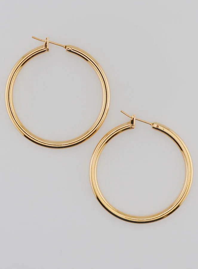 Gold Plated Creole Earrings 3mm - 40mm (pic 1)