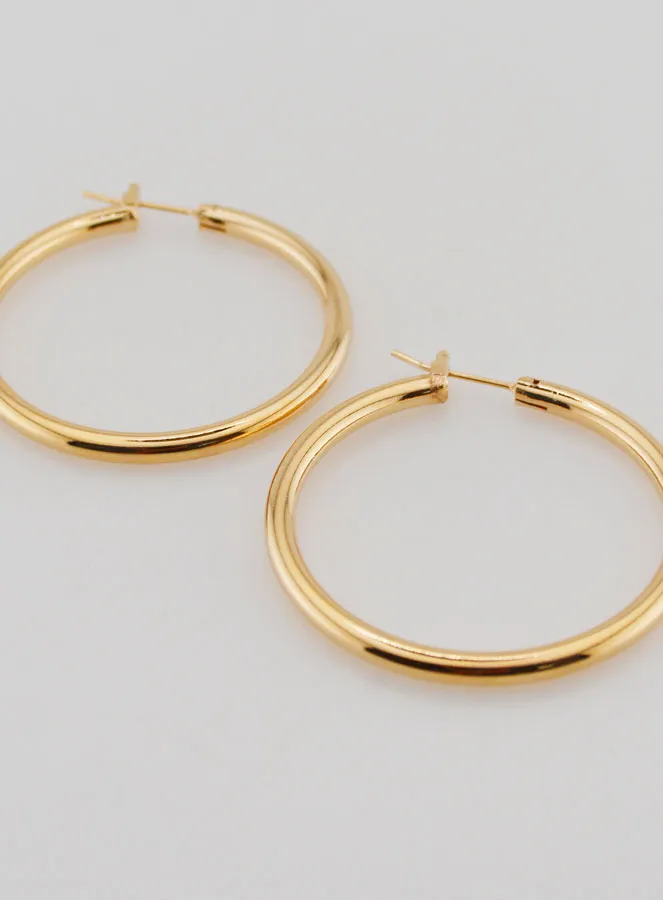 Gold Plated Creole Earrings 3mm - 40mm (pic 2)