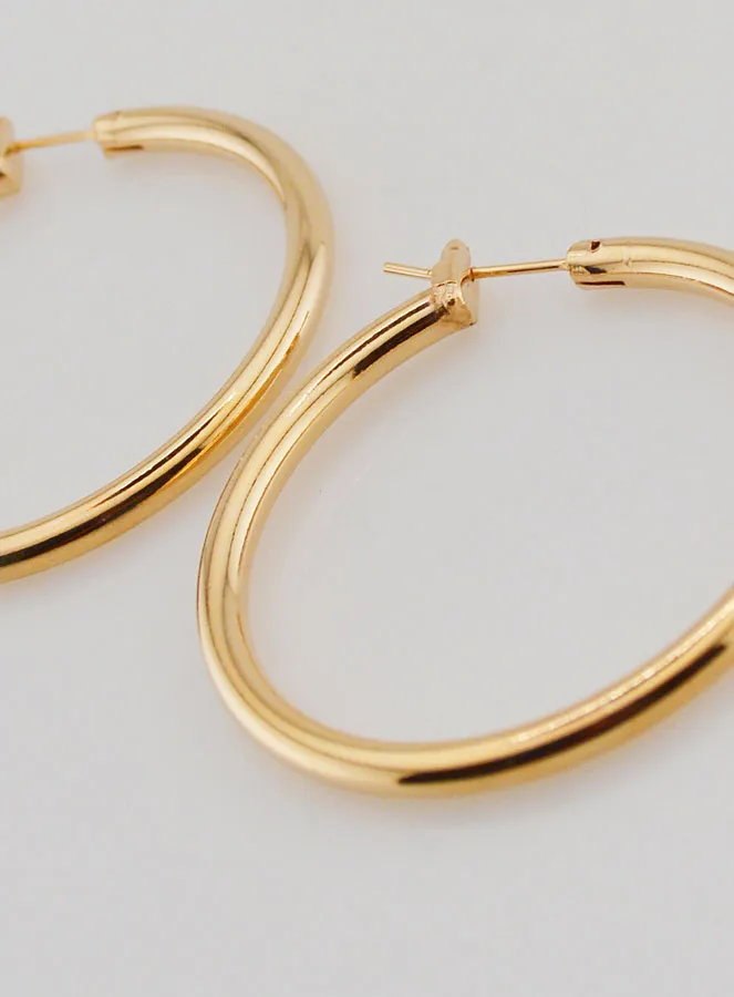 Gold Plated Creole Earrings 3mm - 40mm (pic 4)