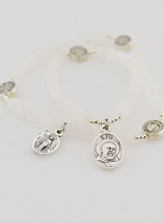 Moonstone Rosary - Saint Benedict and Father Pio (pic 3)