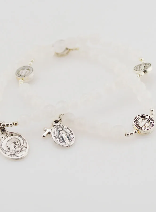 Moonstone Rosary - Saint Benedict and Father Pio (pic 4)