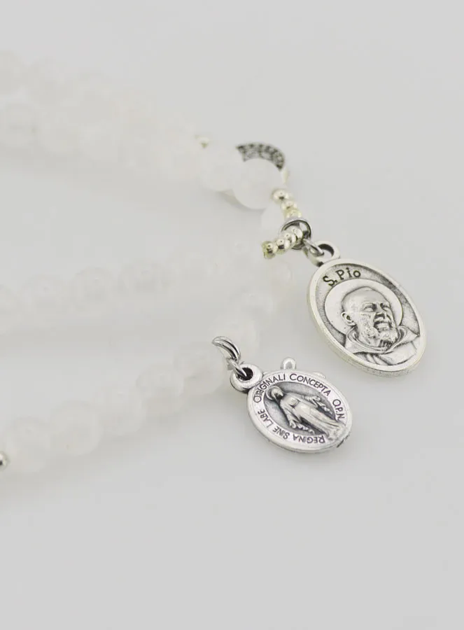 Moonstone Rosary Bracelet – St Benedict and Father Pio (pic 3)