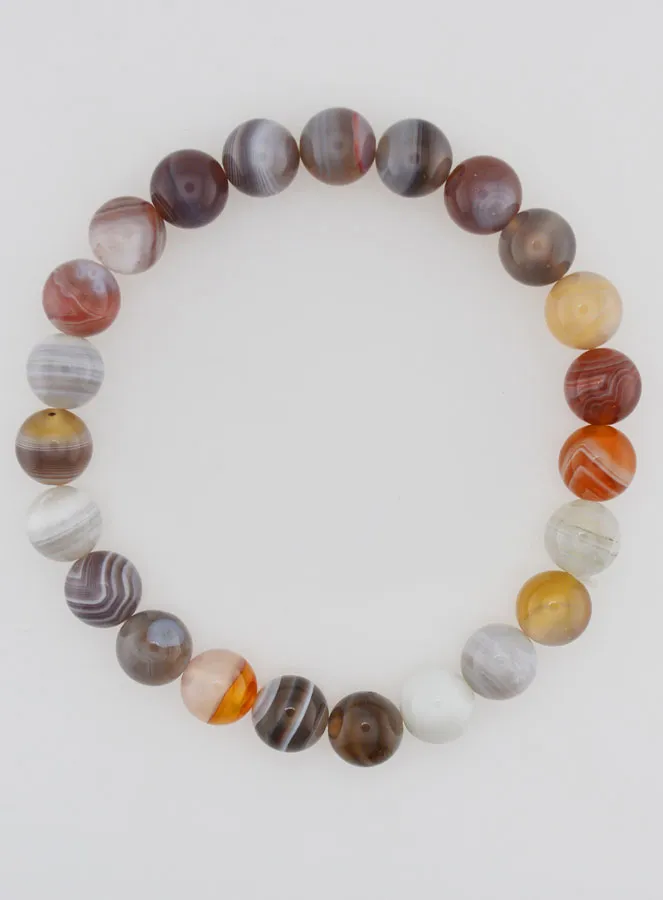 Botswana Agate Gemstone Bracelet - 8 mm (pic 1)