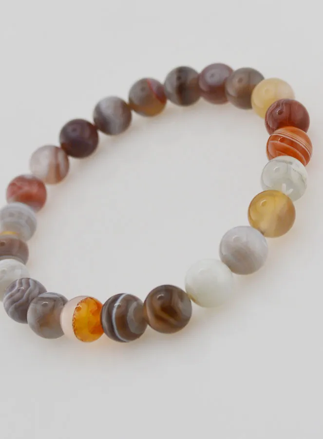 Botswana Agate Gemstone Bracelet - 8 mm (pic 4)