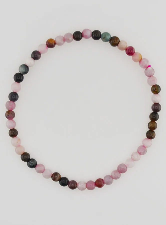 Gemstone Bracelet Multicoloured Tourmaline - 4mm (pic 1)