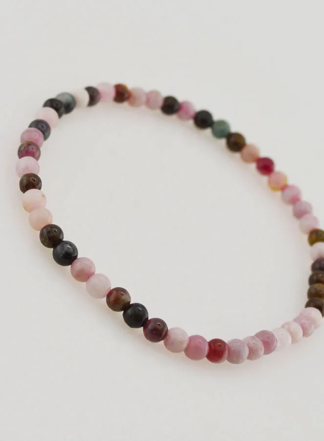 Gemstone Bracelet Multicoloured Tourmaline - 4mm (pic 3)