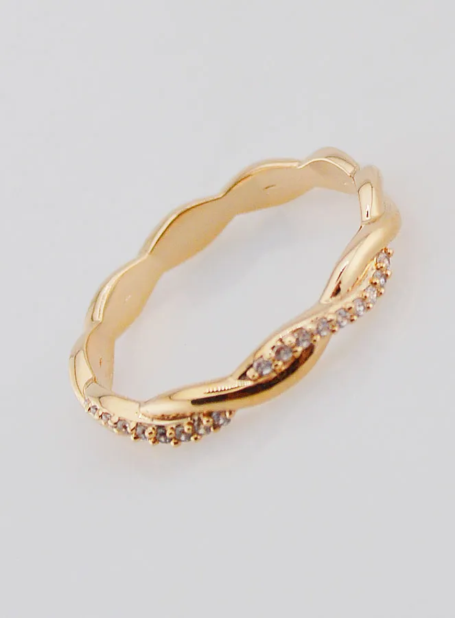 Intertwined Wedding Ring Gold Plated - Size 54 (pic 3)
