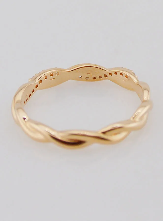Intertwined Wedding Ring Gold Plated - Size 54 (pic 4)