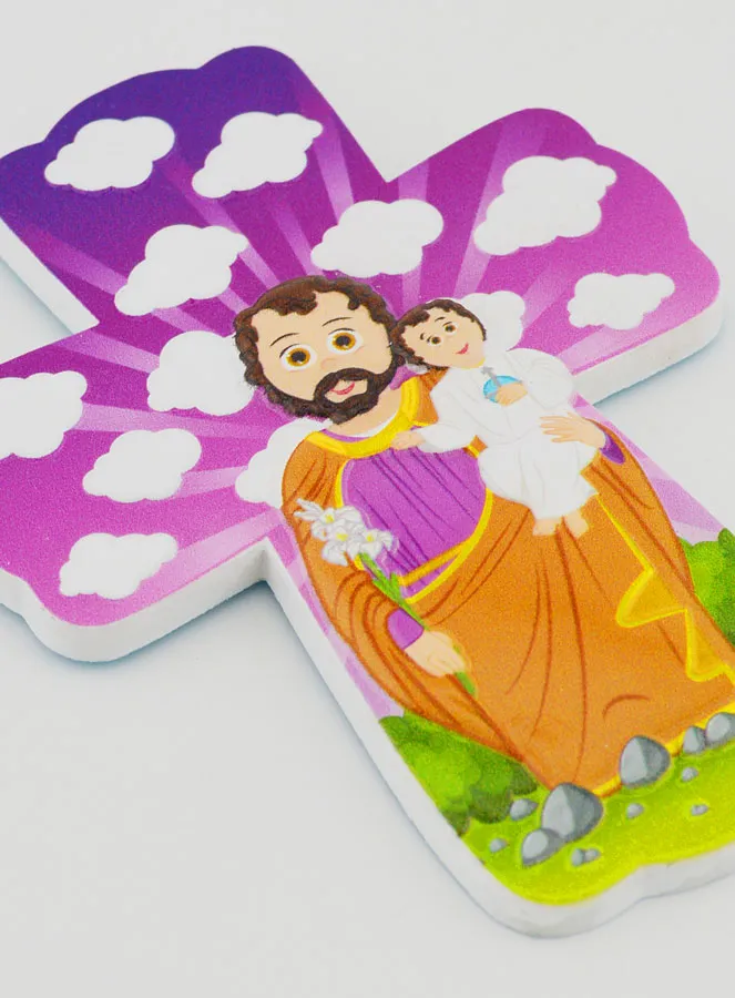 Child's Cross to Hang - Saint Joseph with Lily (pic 3)