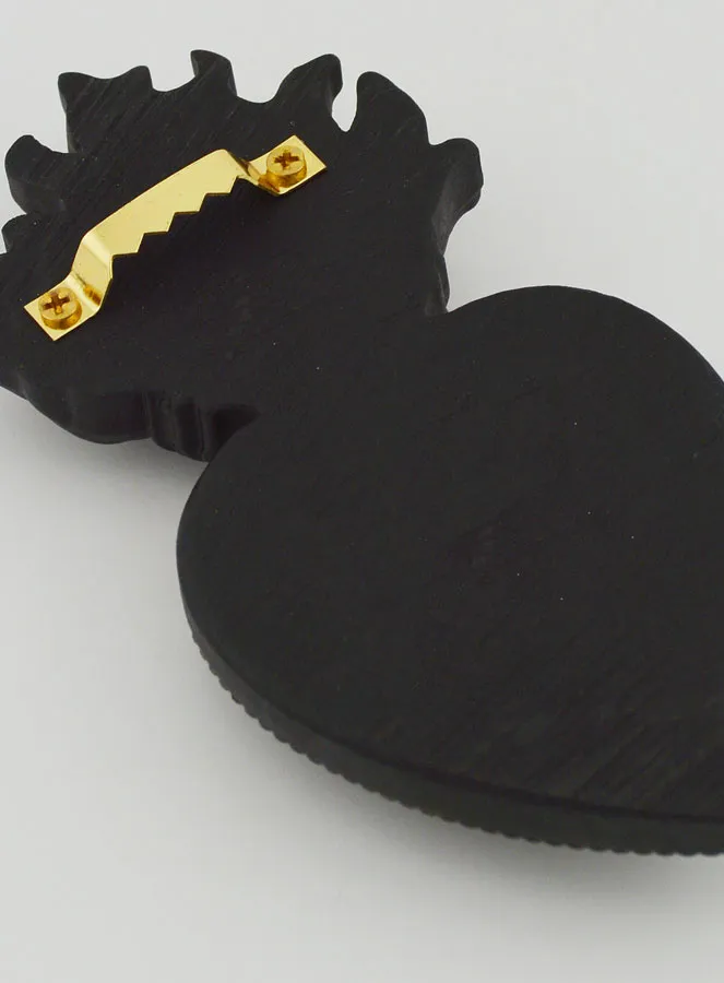 Ex Voto Wall Decoration Black and Bronze Flower Heart - 13cm (pic 4)