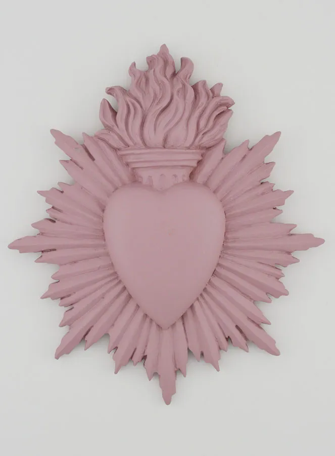 Ex Voto Wall Decoration Radiant Heart 17cm - Pink (pic 1)