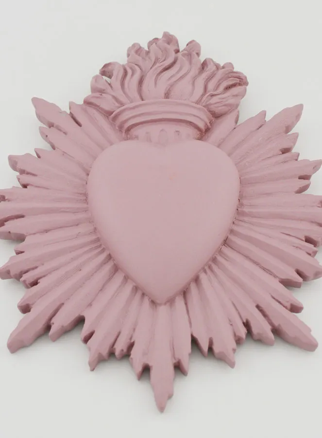 Ex Voto Wall Decoration Radiant Heart 17cm - Pink (pic 2)