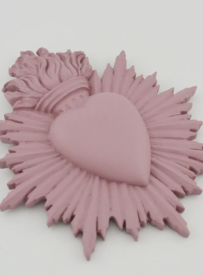Ex Voto Wall Decoration Radiant Heart 17cm - Pink (pic 3)