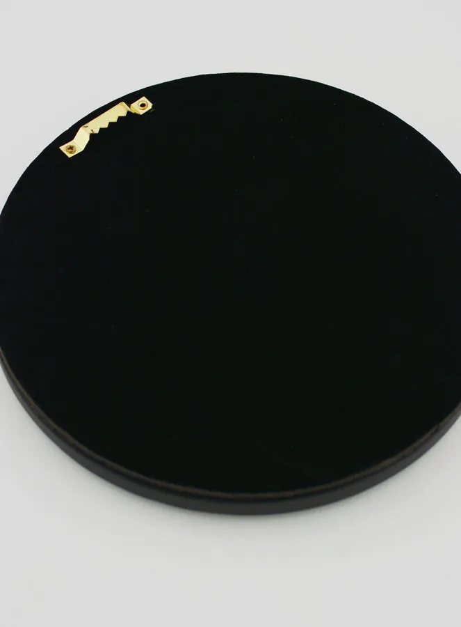 Ex Voto Wall Decoration Golden Heart on Black Velvet - 19cm (pic 4)