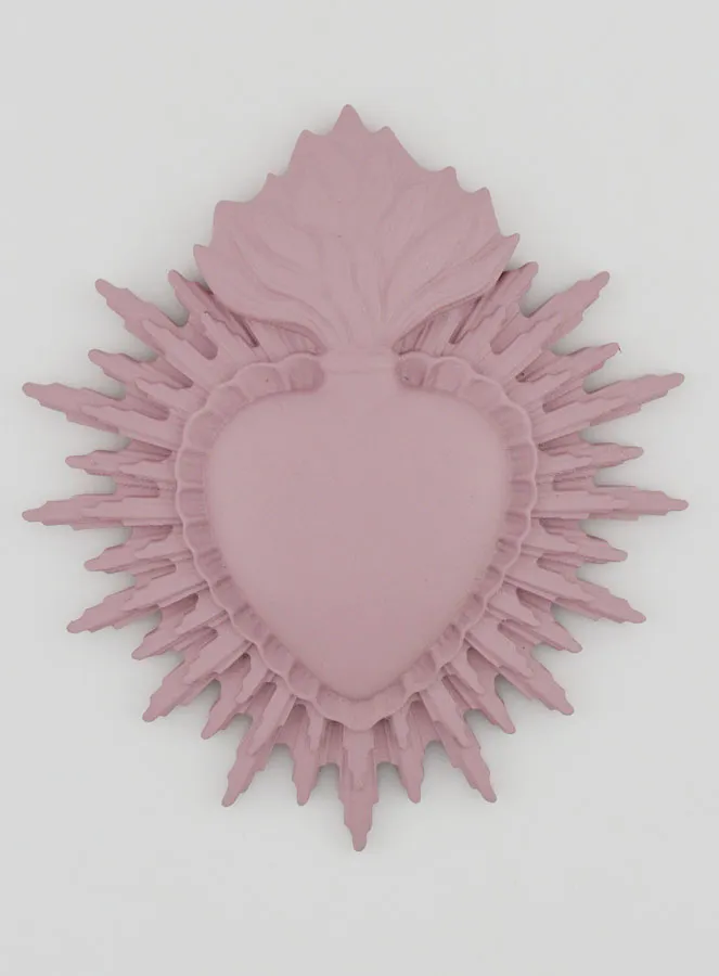 Ex Voto Wall Decoration Radiant Heart 11cm - Pink (pic 1)