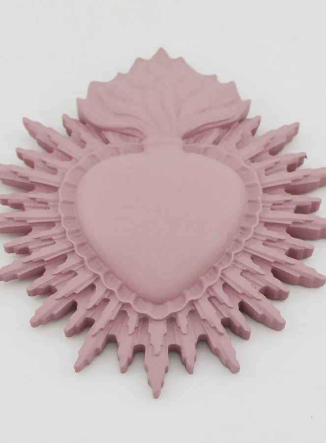 Ex Voto Wall Decoration Radiant Heart 11cm - Pink (pic 2)
