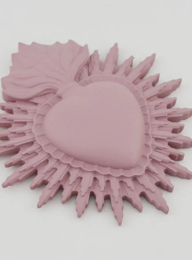 Ex Voto Wall Decoration Radiant Heart 11cm - Pink (pic 3)