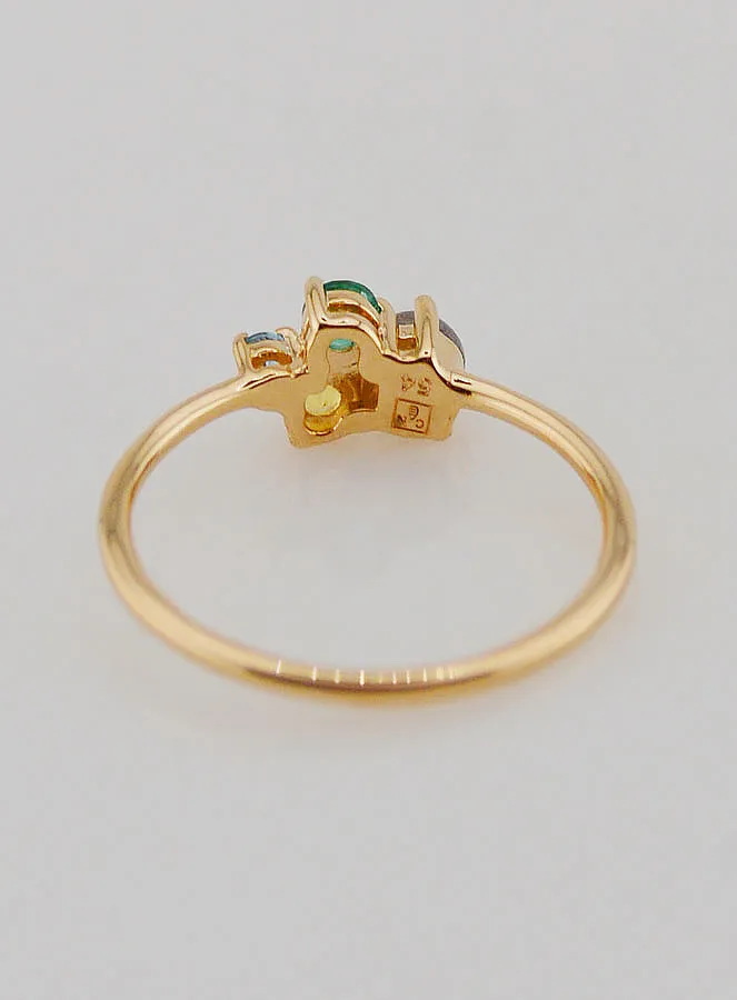 Gold-plated Ring Labradorite and Zirconia - Size 54 (pic 4)