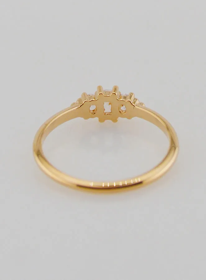 Gold-plated Trinity Ring with Zircons - Size 54 (pic 4)