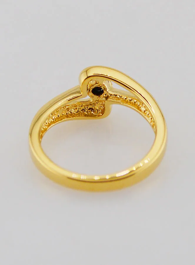 Gold-plated Sapphire and Zircon Ring - Size 54 (pic 4)