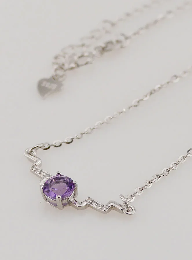 Necklace 925 Silver and Amethyst (pic 1)