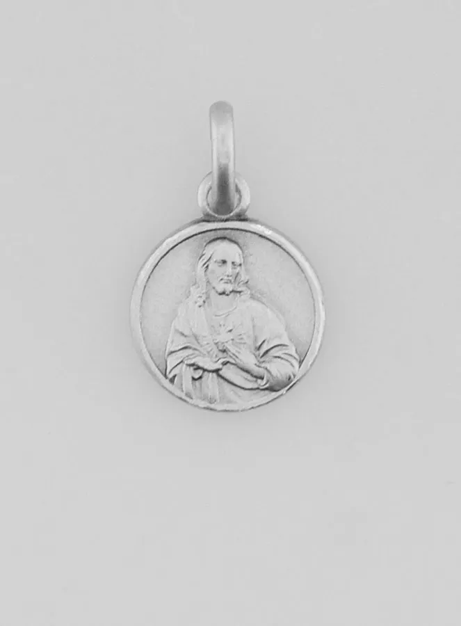 Scapular Medal in Rhodium-Plated 925 Silver - 10 mm (pic 2)
