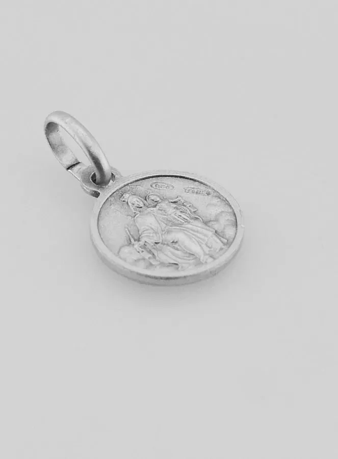 Scapular Medal in Rhodium-Plated 925 Silver - 10 mm (pic 3)