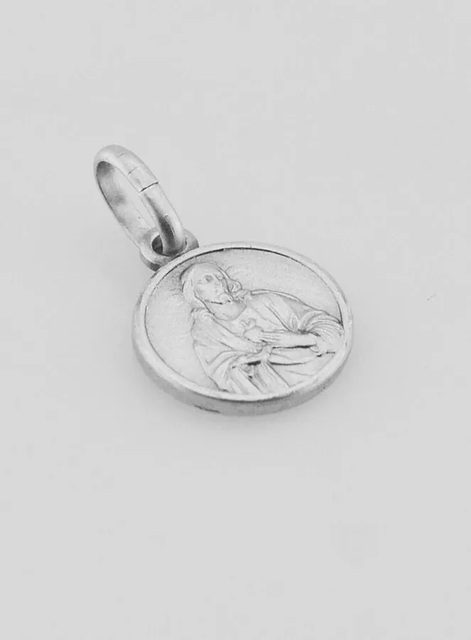 Scapular Medal in Rhodium-Plated 925 Silver - 10 mm (pic 4)