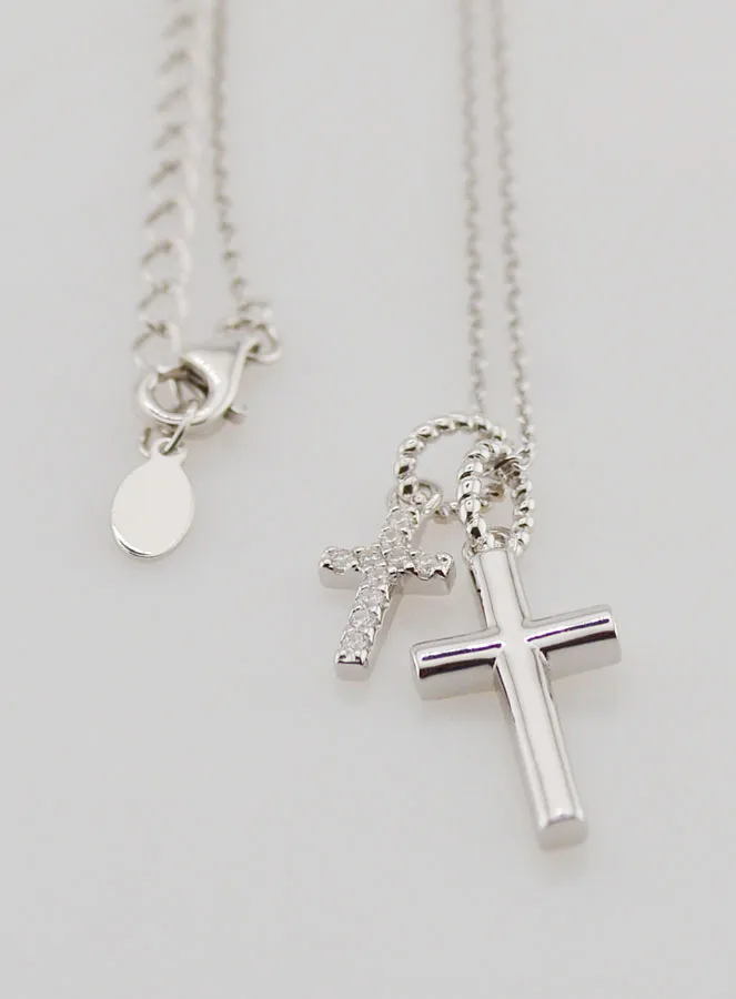 Religious Necklace with Cross Pendants – 925 Silver (pic 3)