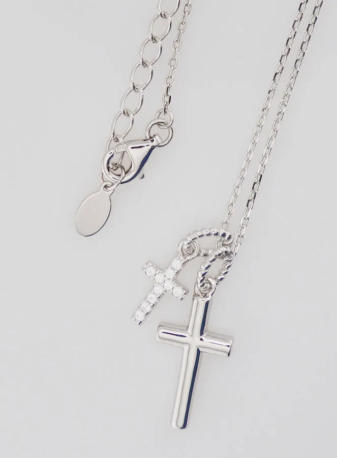 Religious Necklace with Cross Pendants – 925 Silver (pic 4)
